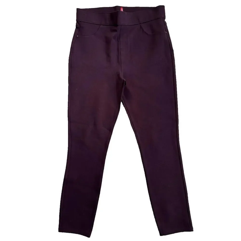 Spanx The Perfect Ankle Pant Womens Sz L Leggings Plum Purple Pull On Stretch - Picture 1 of 7